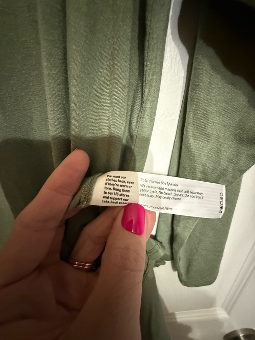 Eileen Fisher Sage Green 3/4 Sleeve Swing Tunic - Picture 4 of 6